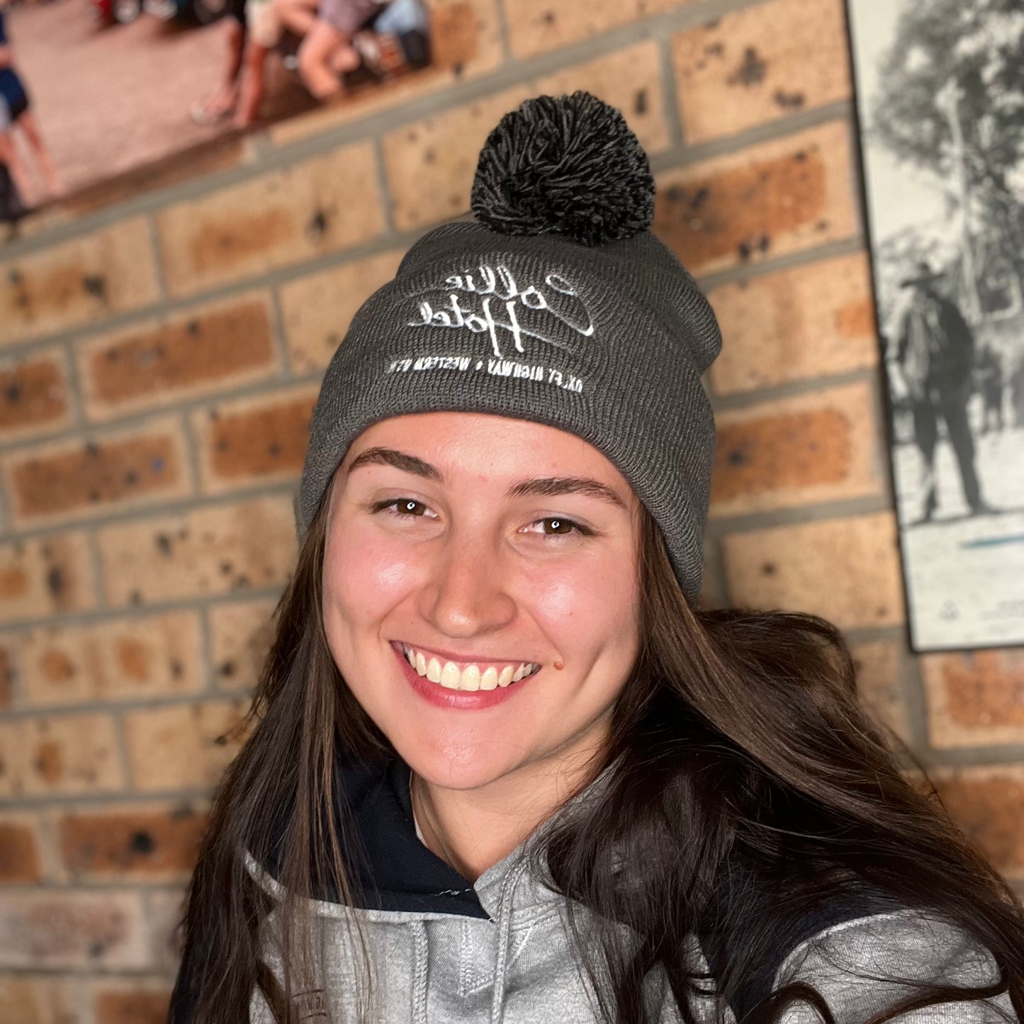 Grey Pom Pom Beanie