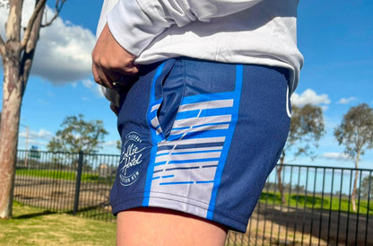 Blue Stripe League Shorts