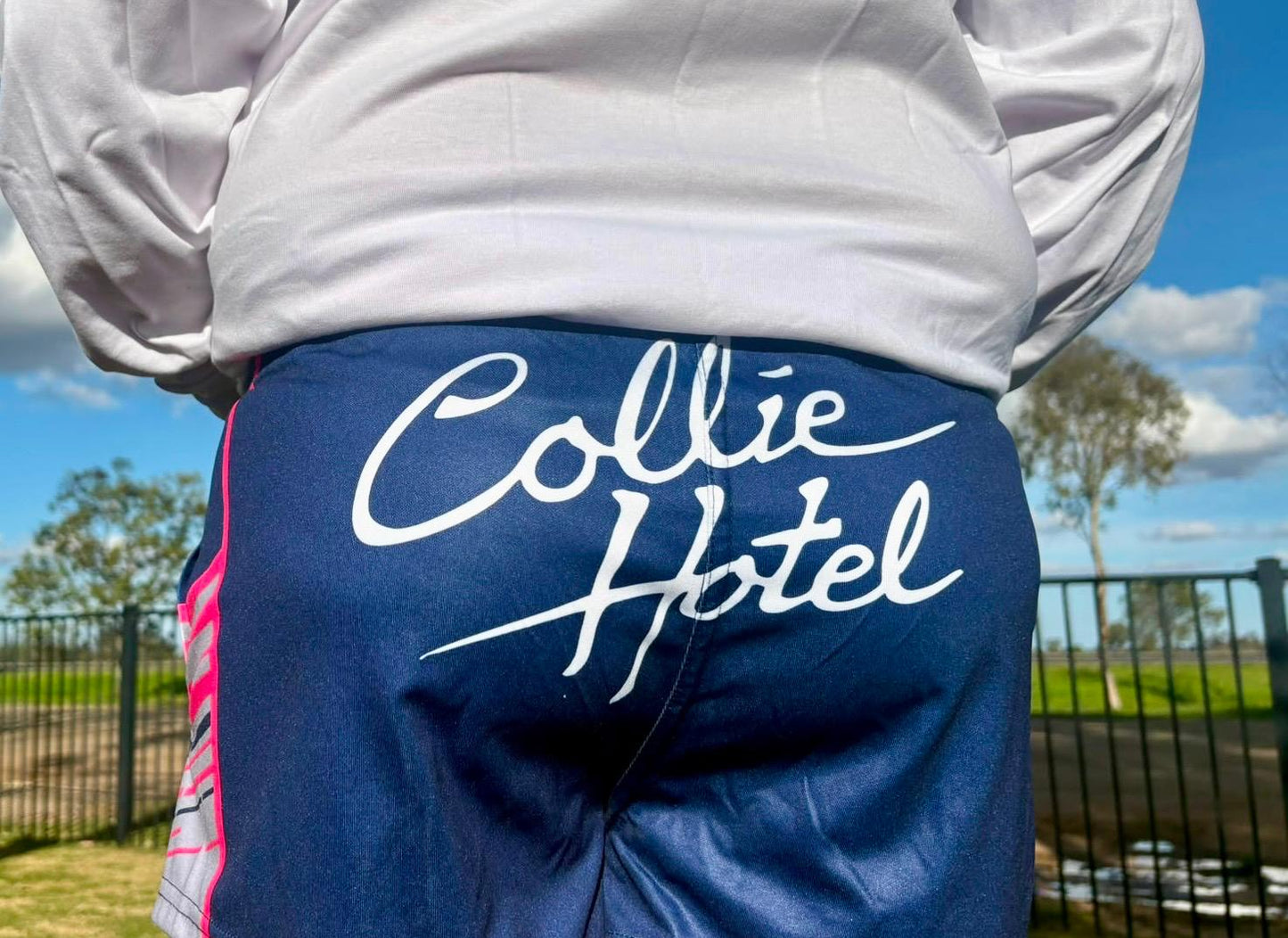 Blue-Pink Stripe League Shorts