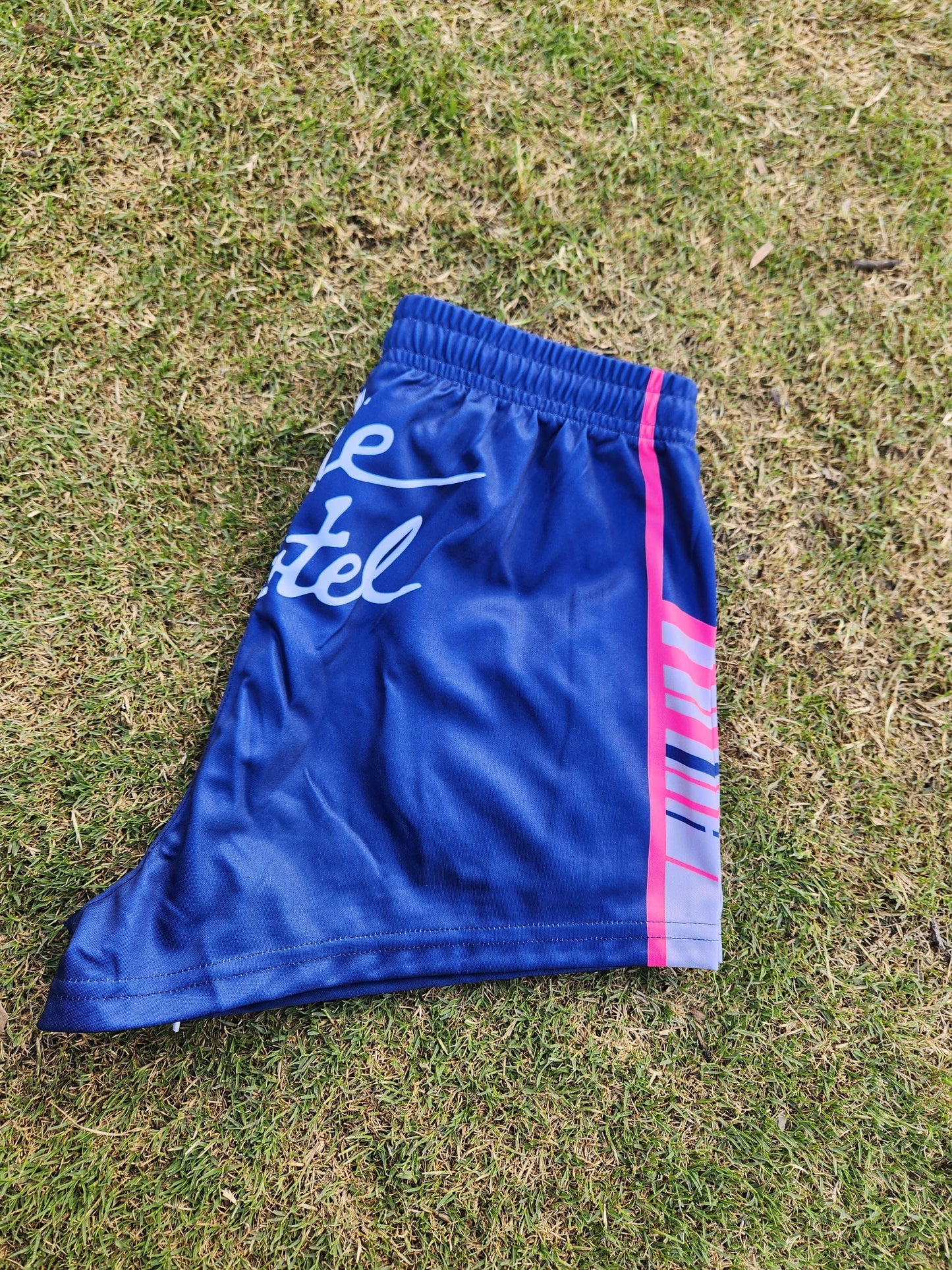 Blue-Pink Stripe League Shorts