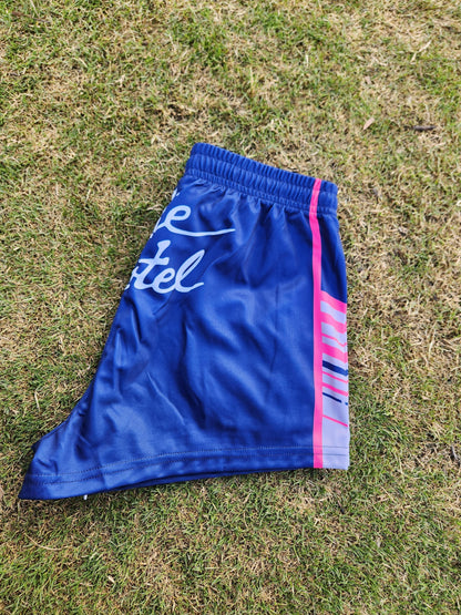 Blue-Pink Stripe League Shorts