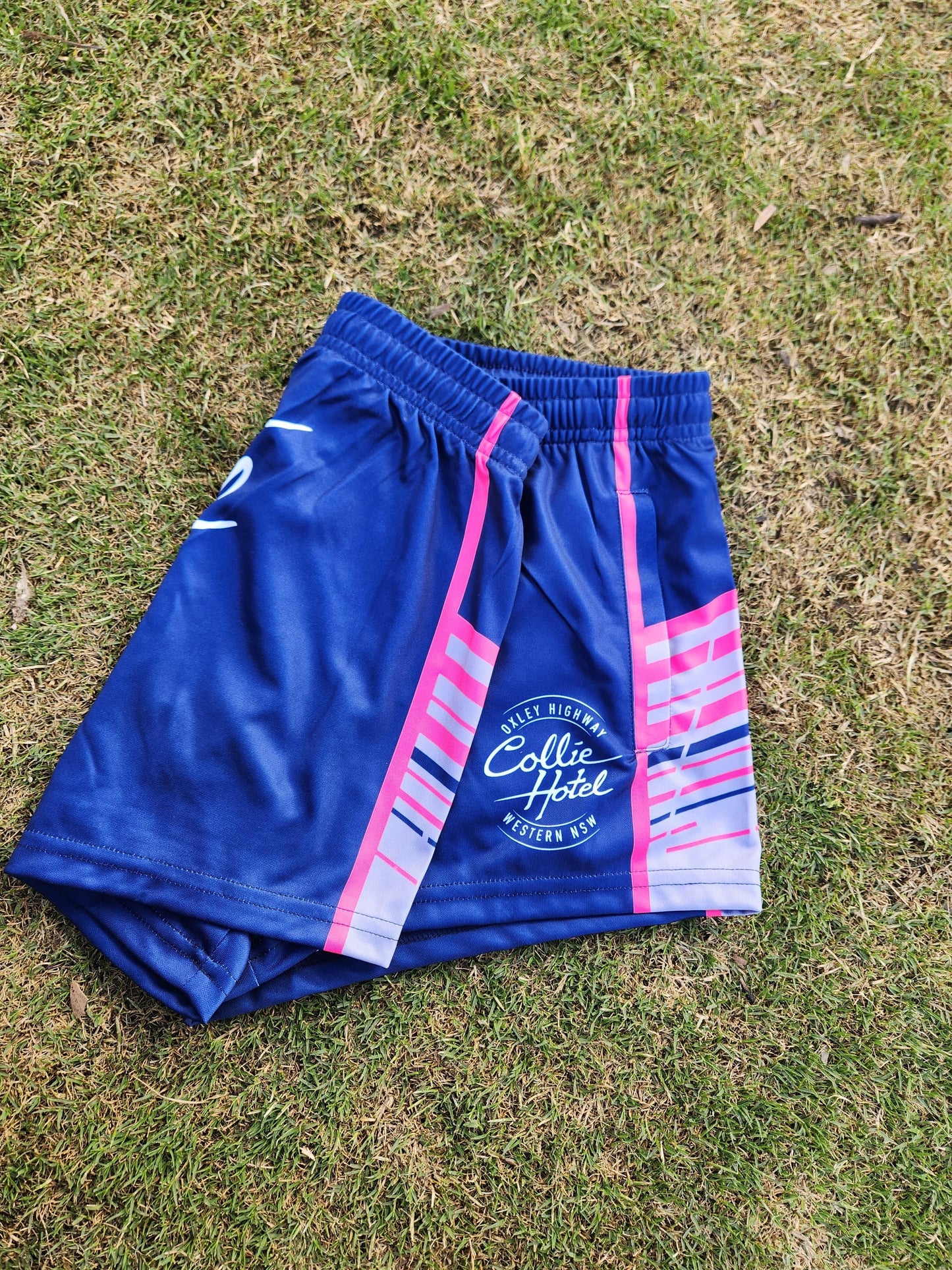 Blue-Pink Stripe League Shorts