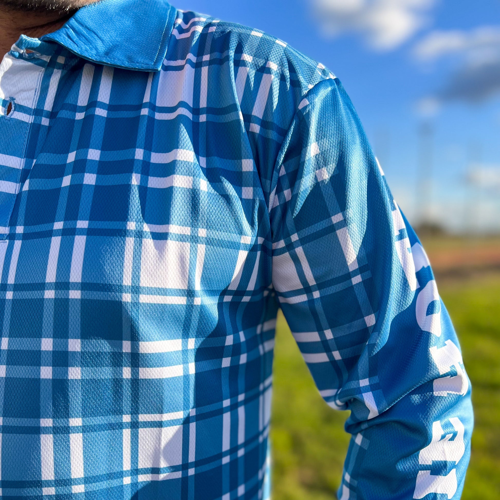 Fishing Shirts - Men's - Blue Gingham Fishing Shirt - FH Outfitters