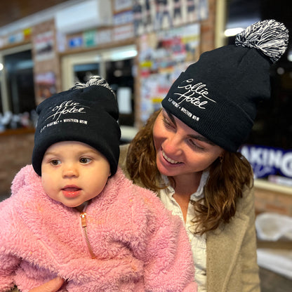 Navy Pom Pom Beanie