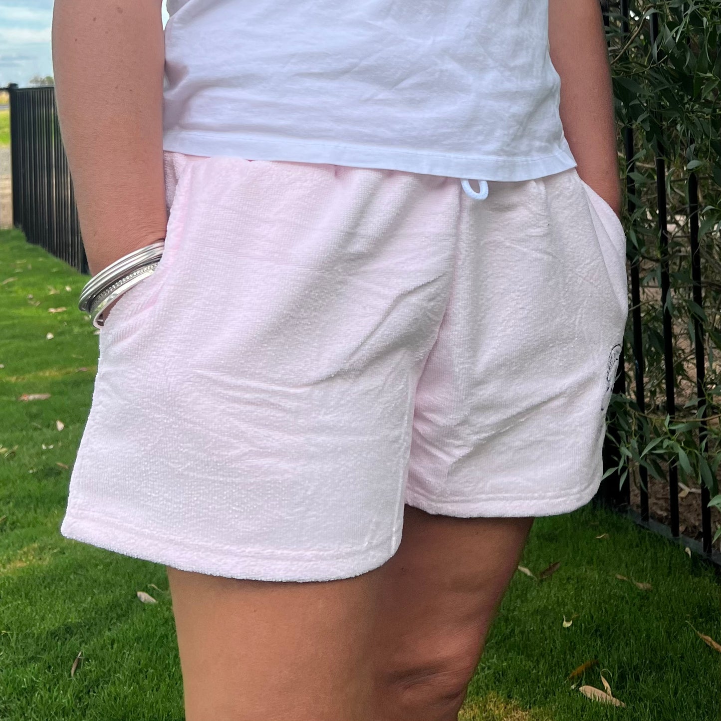 Pink Terry Towelling Shorts